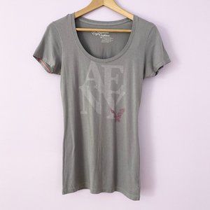 American Eagle Gray Graphic T-Shirt Size S NWT